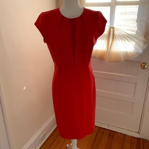 Orangey-red (reddish orange) dress